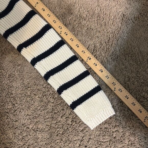 Talbots Striped Knit Cotton Roll Neck Sweater size M Nautical Fisherman Preppy - Picture 4 of 7